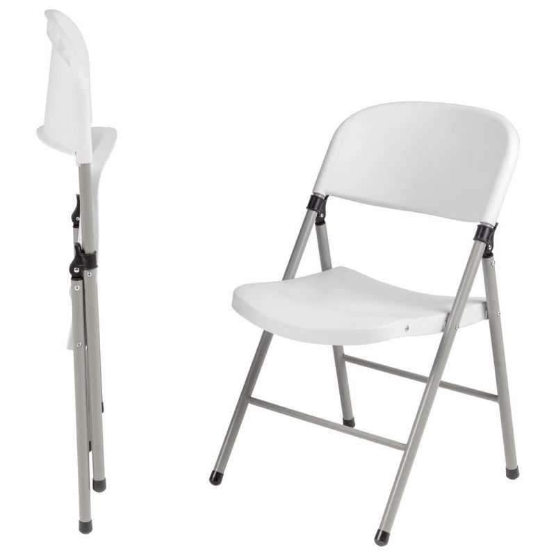 Bolero Foldaway Utility Chairs White (Pack of 2)