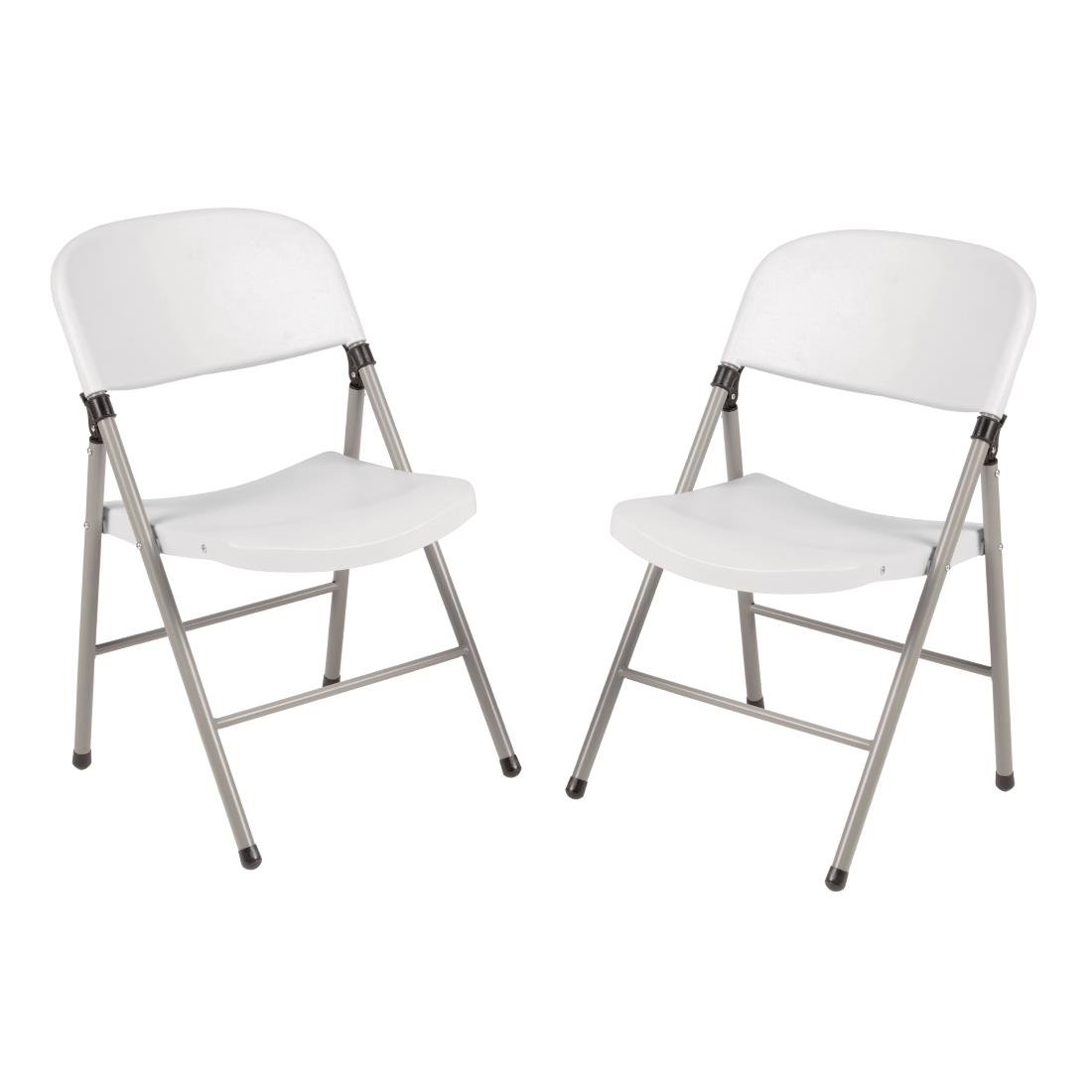 Bolero Foldaway Utility Chairs White (Pack of 2)