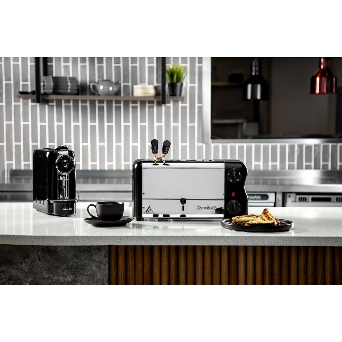 Rowlett Esprit 4 Slot Toaster Jet Black with Elements & Sandwich Cage