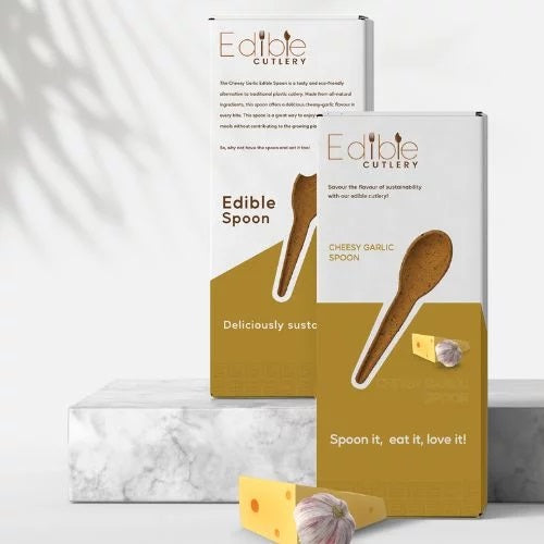 Edible Cheesy Garlic Spoon - Box of 10