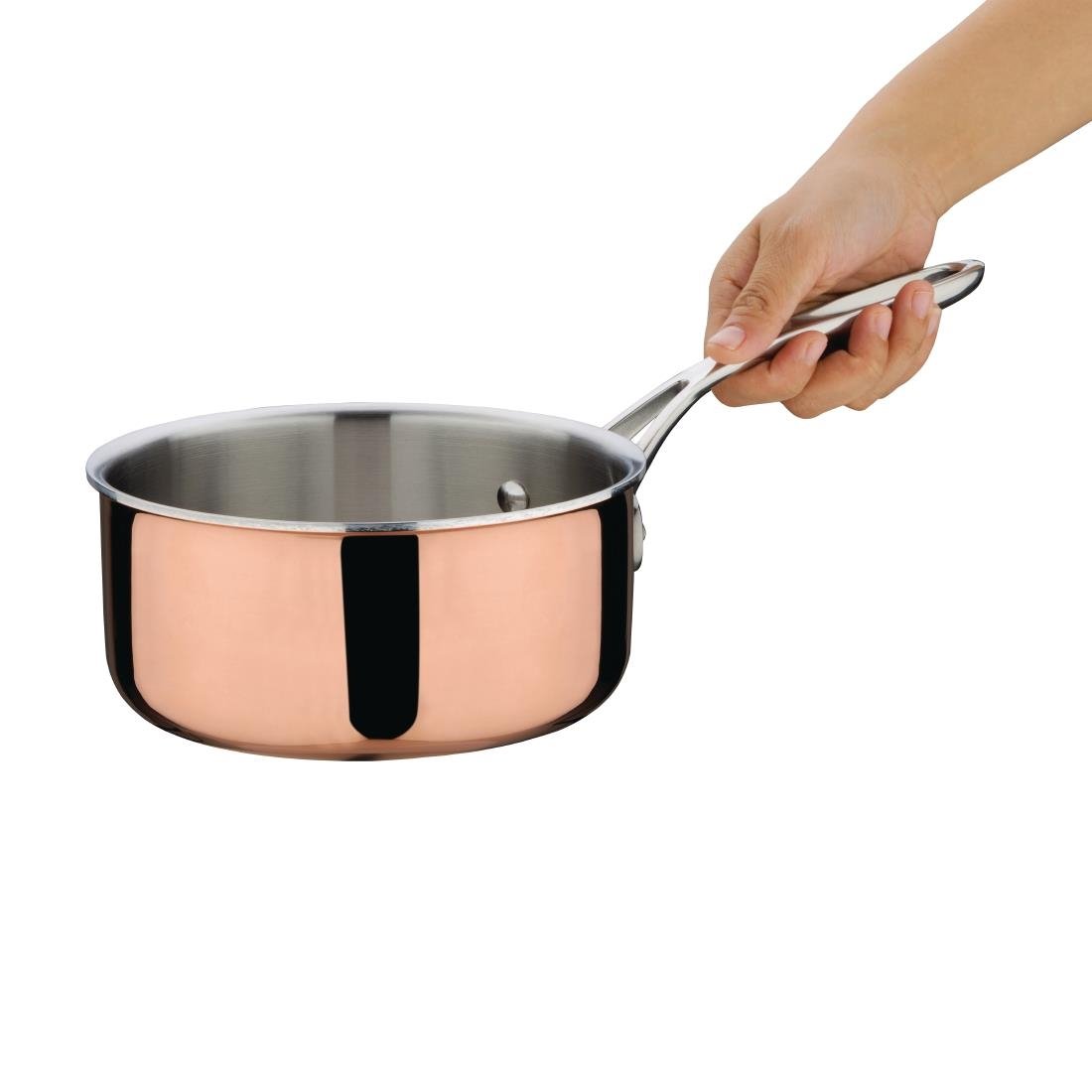 Vogue Tri Wall Copper Saucepan 160mm