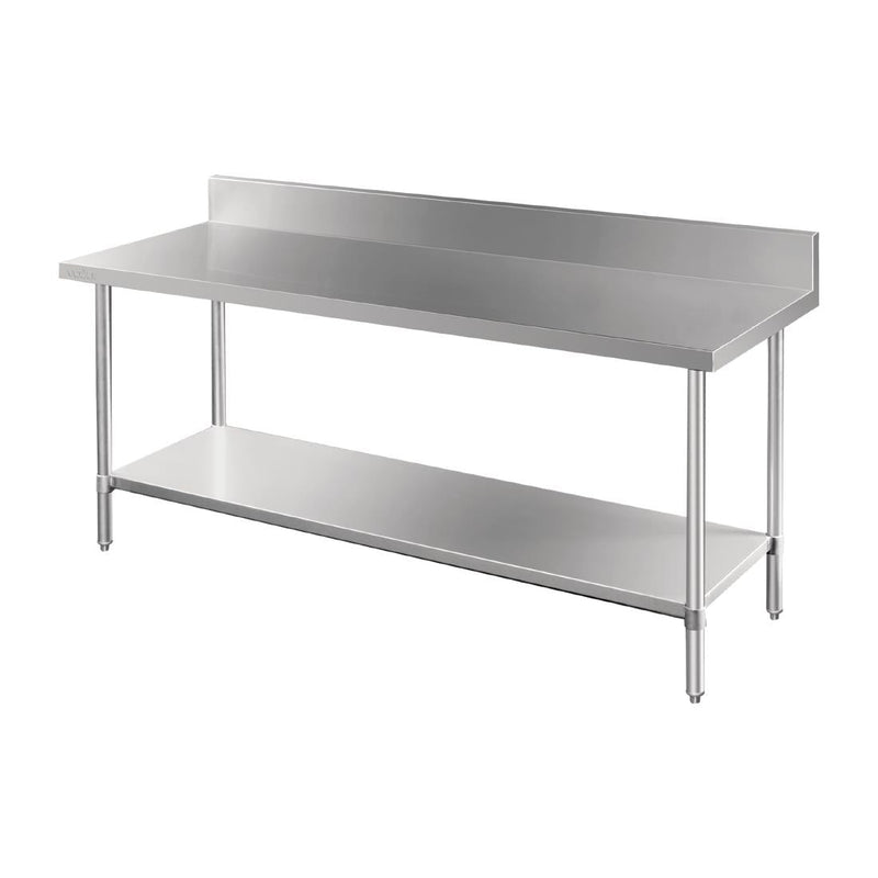 Vogue Premium Stainless Steel Table with Splashback 2100mm