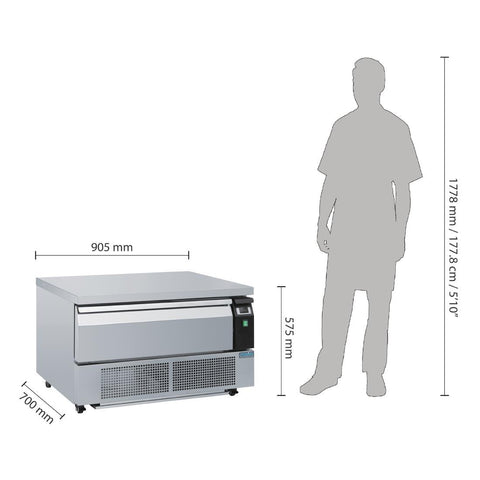 Polar U-Series Single Drawer Counter Fridge Freezer 2xGN