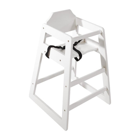 Bolero Wooden High Chair Antique White Finish