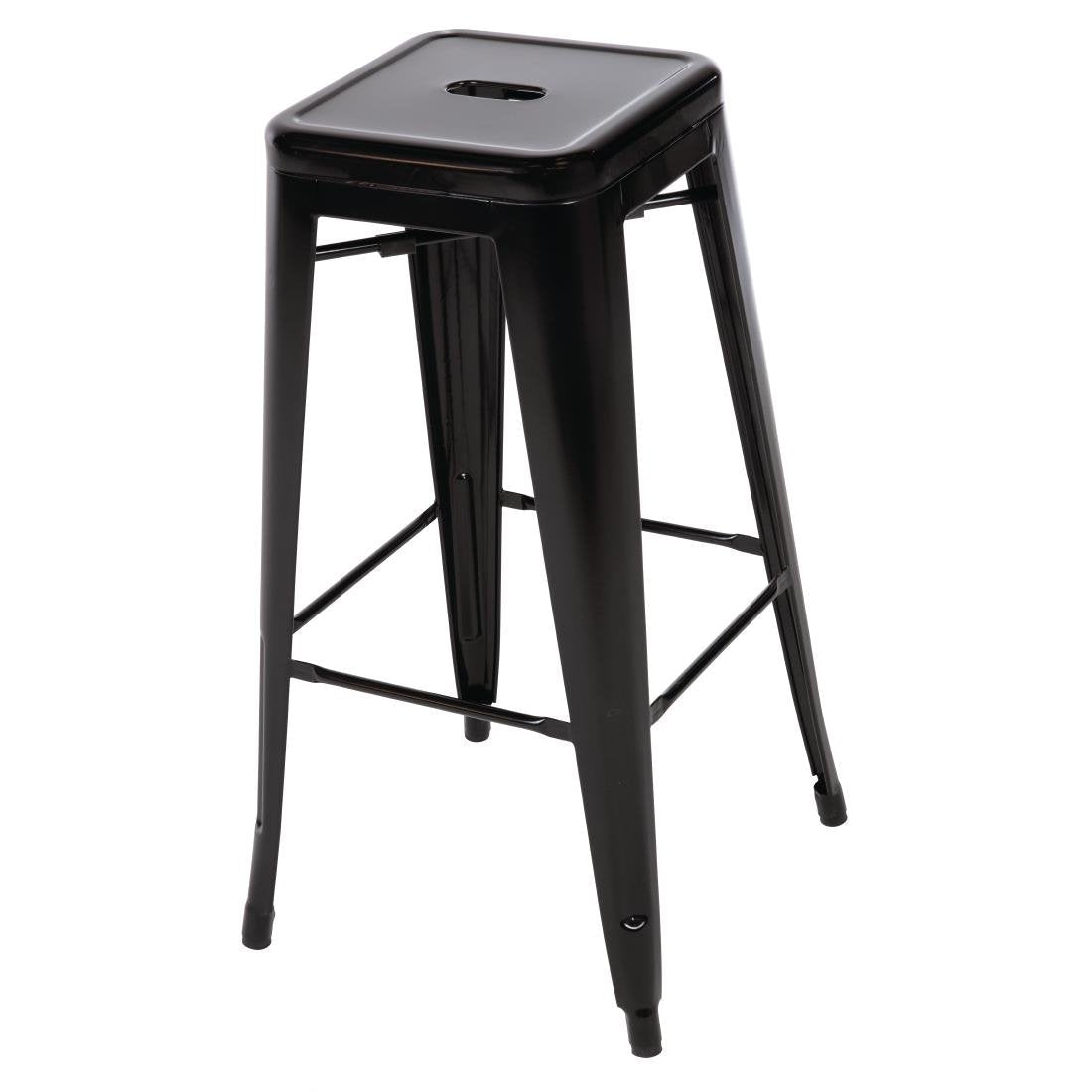 Bolero High Metal Bar Stools Black (Pack of 4)