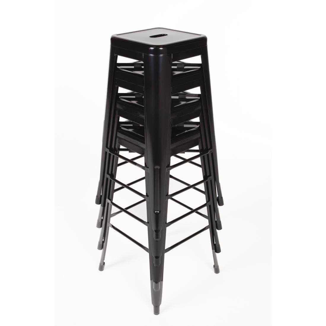 Bolero High Metal Bar Stools Black (Pack of 4)