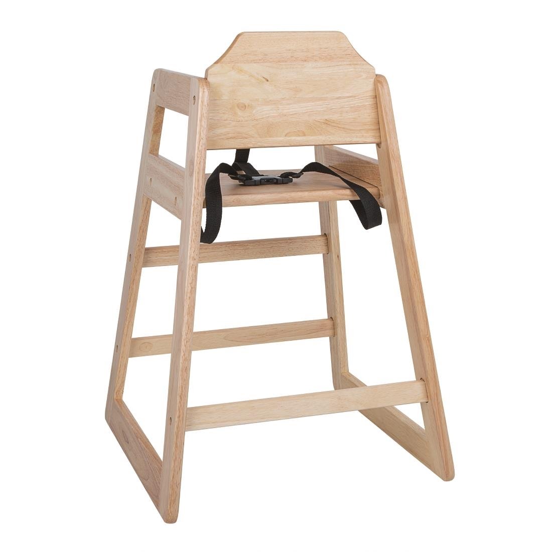 Bolero Wooden High Chair Natural Finish