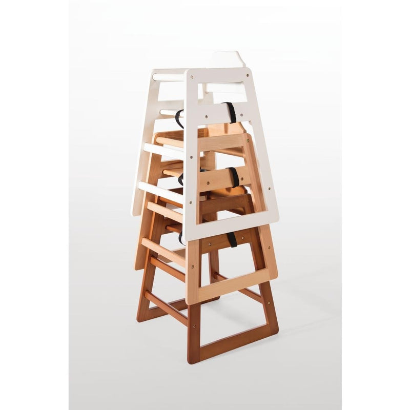 Bolero Wooden High Chair Natural Finish
