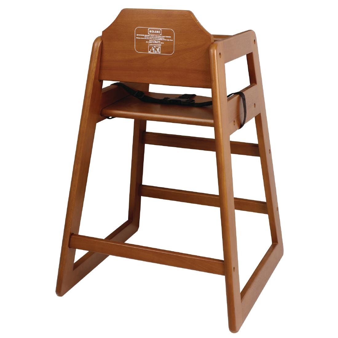 Bolero Wooden High Chair Dark Wood Finish