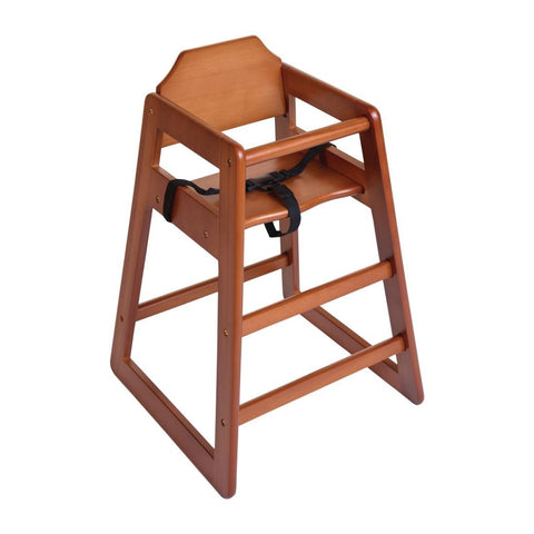 Bolero Wooden High Chair Dark Wood Finish