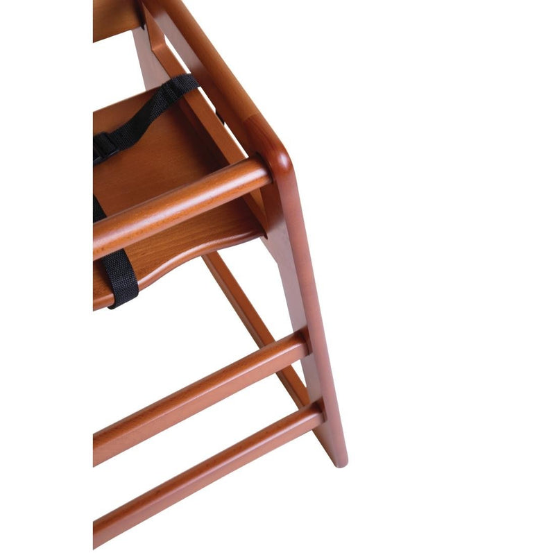 Bolero Wooden High Chair Dark Wood Finish