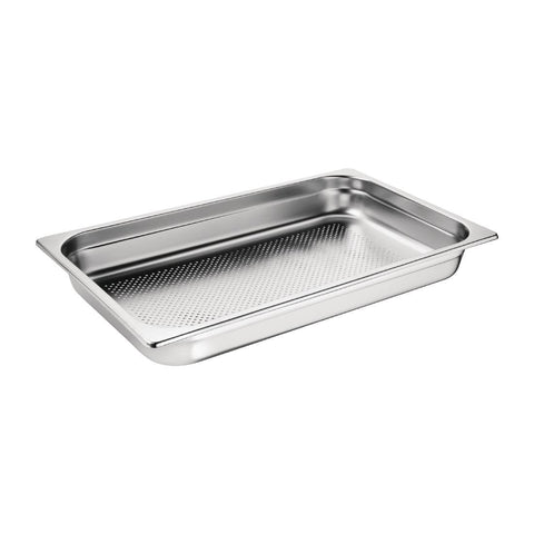 Vogue Stainless Steel Perforated 1/1 Gastronorm Tray 65mm