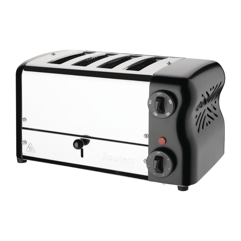 Rowlett Esprit 4 Slot Toaster Jet Black with Elements & Sandwich Cage
