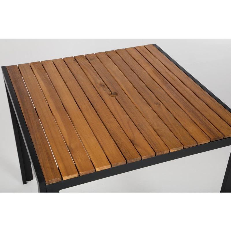 Bolero Square Steel and Acacia Table 800mm