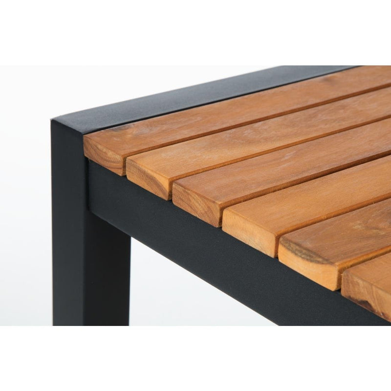 Bolero Square Steel and Acacia Bar Table 600mm