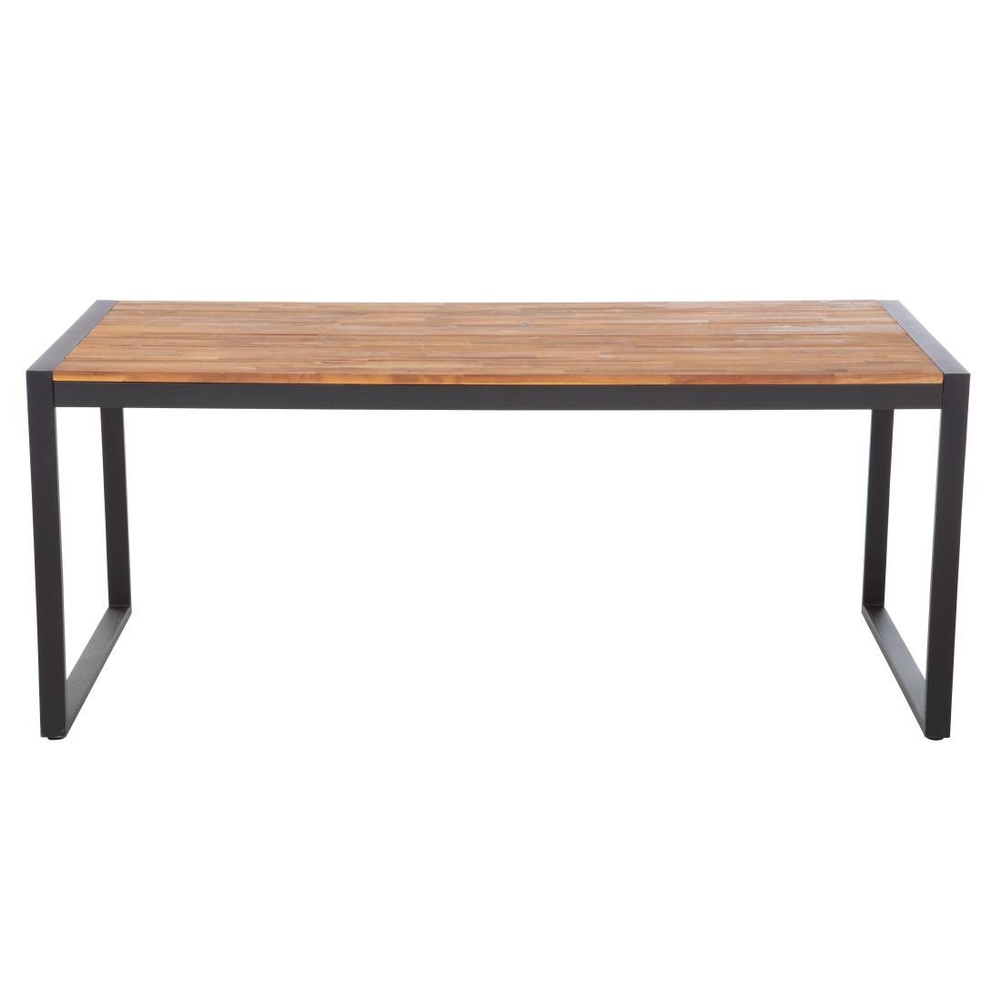 Bolero Acacia Wood and Steel Rectangular Industrial Table 1800mm