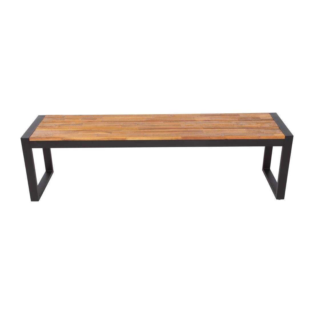 Bolero Acacia Wood and Steel Industrial Benches 1600mm (Pack of 2)