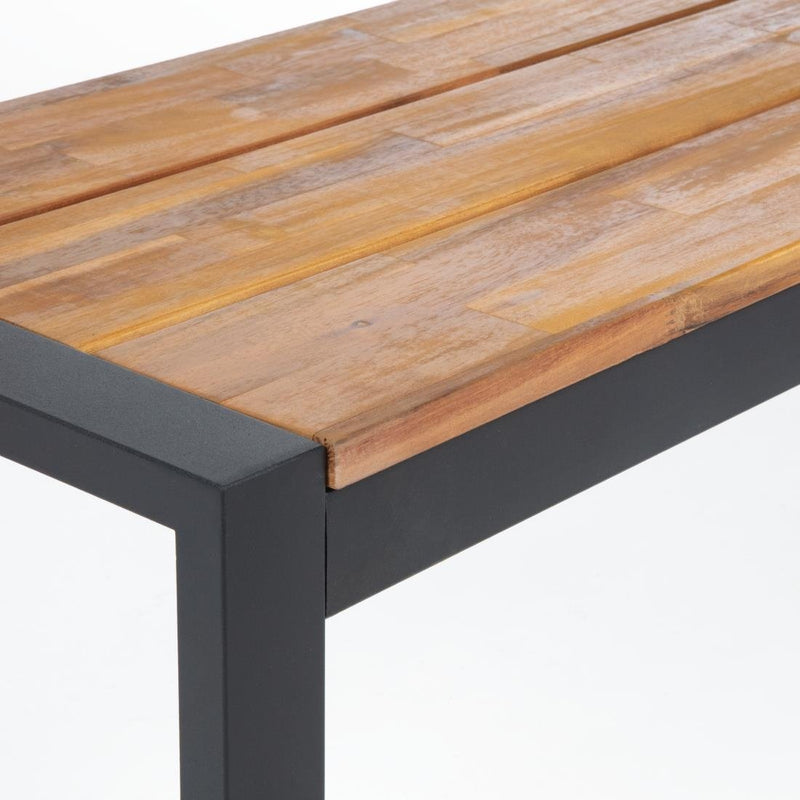 Bolero Acacia Wood and Steel Industrial Benches 1600mm (Pack of 2)