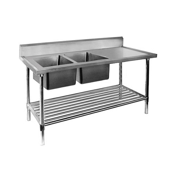 2NDs: Double Left Sink Bench with Pot Undershelf DSB7-2400L/A