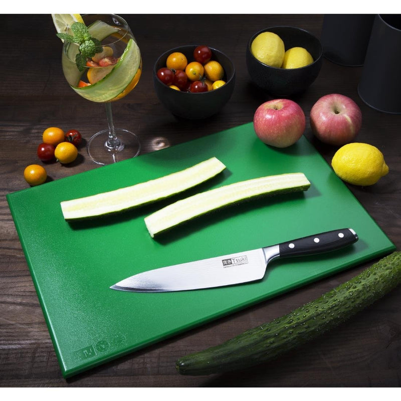 Hygiplas Antibacterial High Density Chopping Board Green - 455x305x12mm