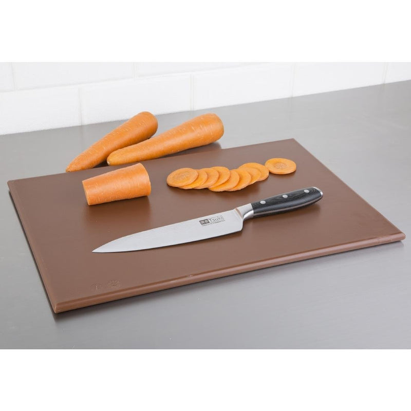 Hygiplas Antibacterial High Density Chopping Board Brown - 455x305x12mm