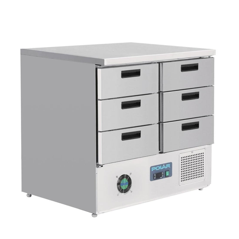 Polar G-Series Refrigerated Counter with 6 Drawers 240Ltr