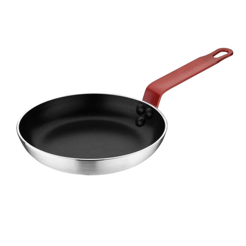 Hygiplas Non Stick Aluminium Frying Pan with Red Handle 200mm