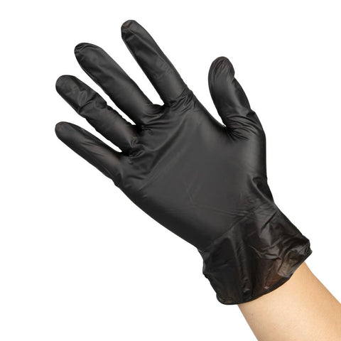 Hygiplas Vinyl Black Powder Free Glove M - pack 100