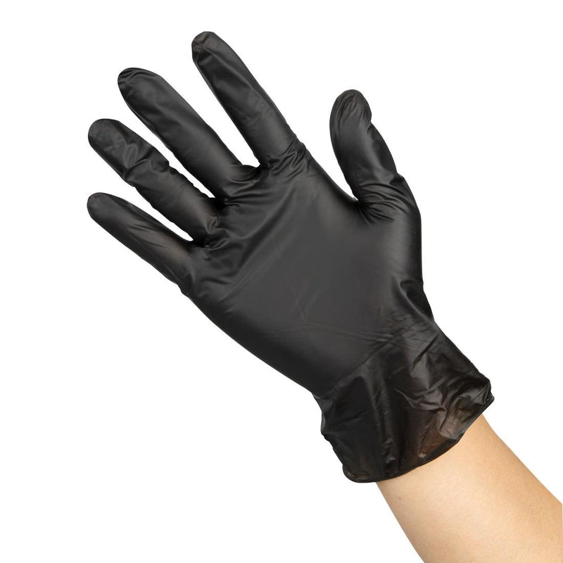 Hygiplas Vinyl Black Powder Free Glove S - pack 100