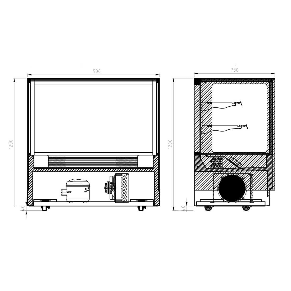 Bonvue Modern 2 Shelves Cake Or Food Display GAN-900RF2