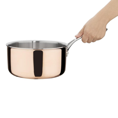 Vogue Induction Tri-Wall Copper Saucepan - 200x100mm - FS667