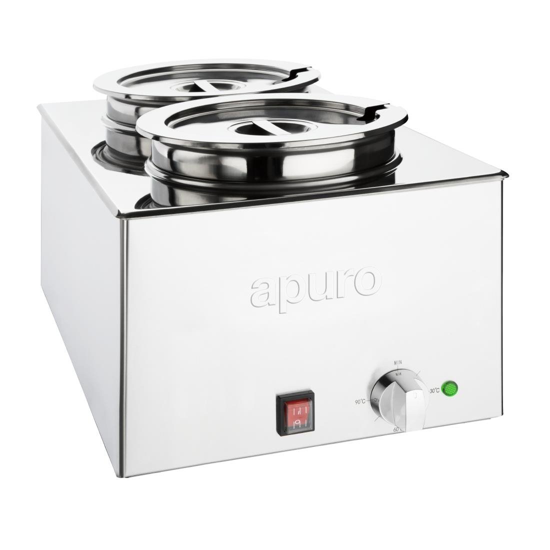 Apuro Bain-Marie with Round Pots 2x 5.2Ltr