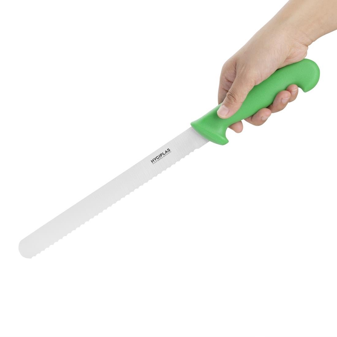 Hygiplas Slicer Serrated Green 255mm