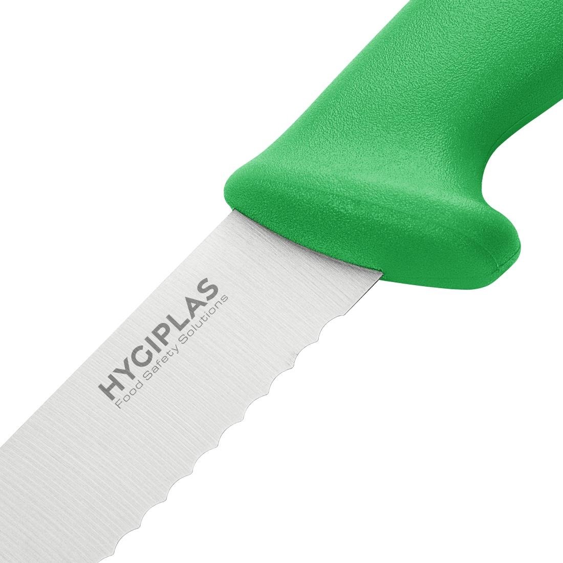 Hygiplas Slicer Serrated Green 255mm