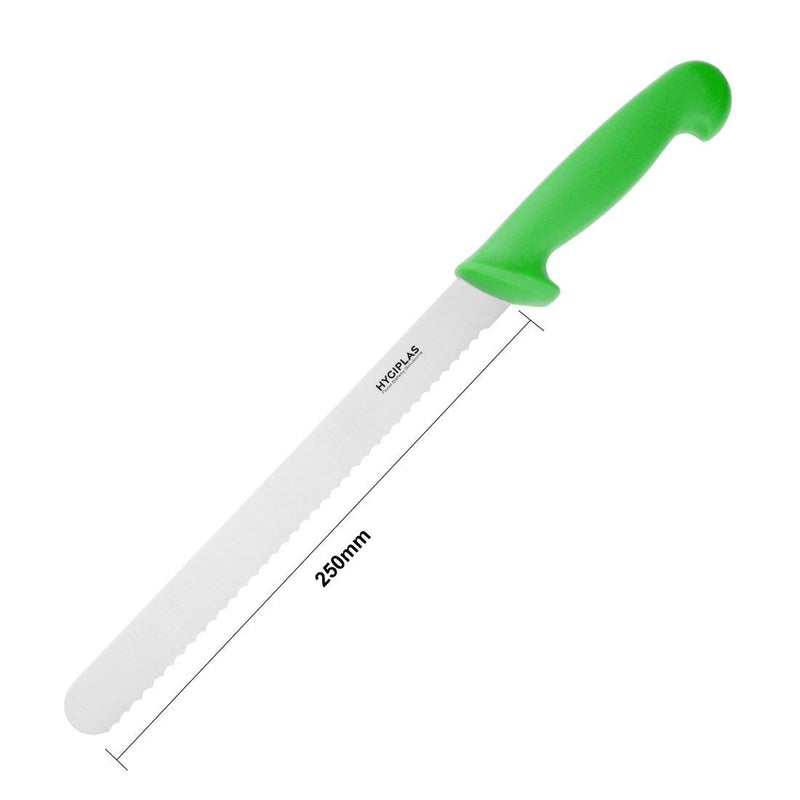 Hygiplas Slicer Serrated Green 255mm