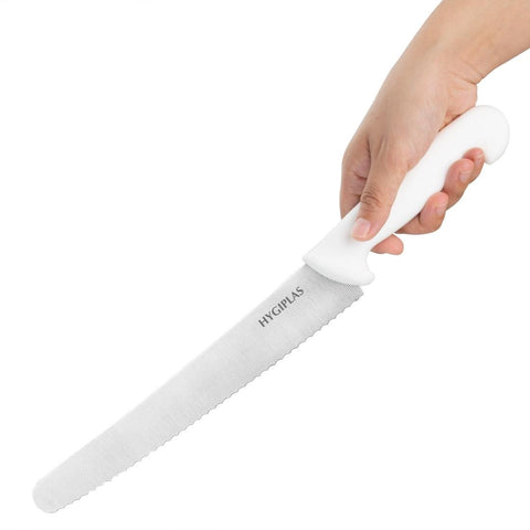 Hygiplas Serrated Pastry Knife White 255mm - FX127