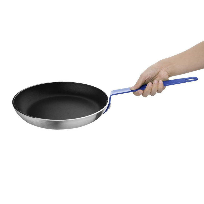 Hygiplas Frypan Aluminium Non-stick Teflon Platinum Plus Blue Handle - 280x45mm