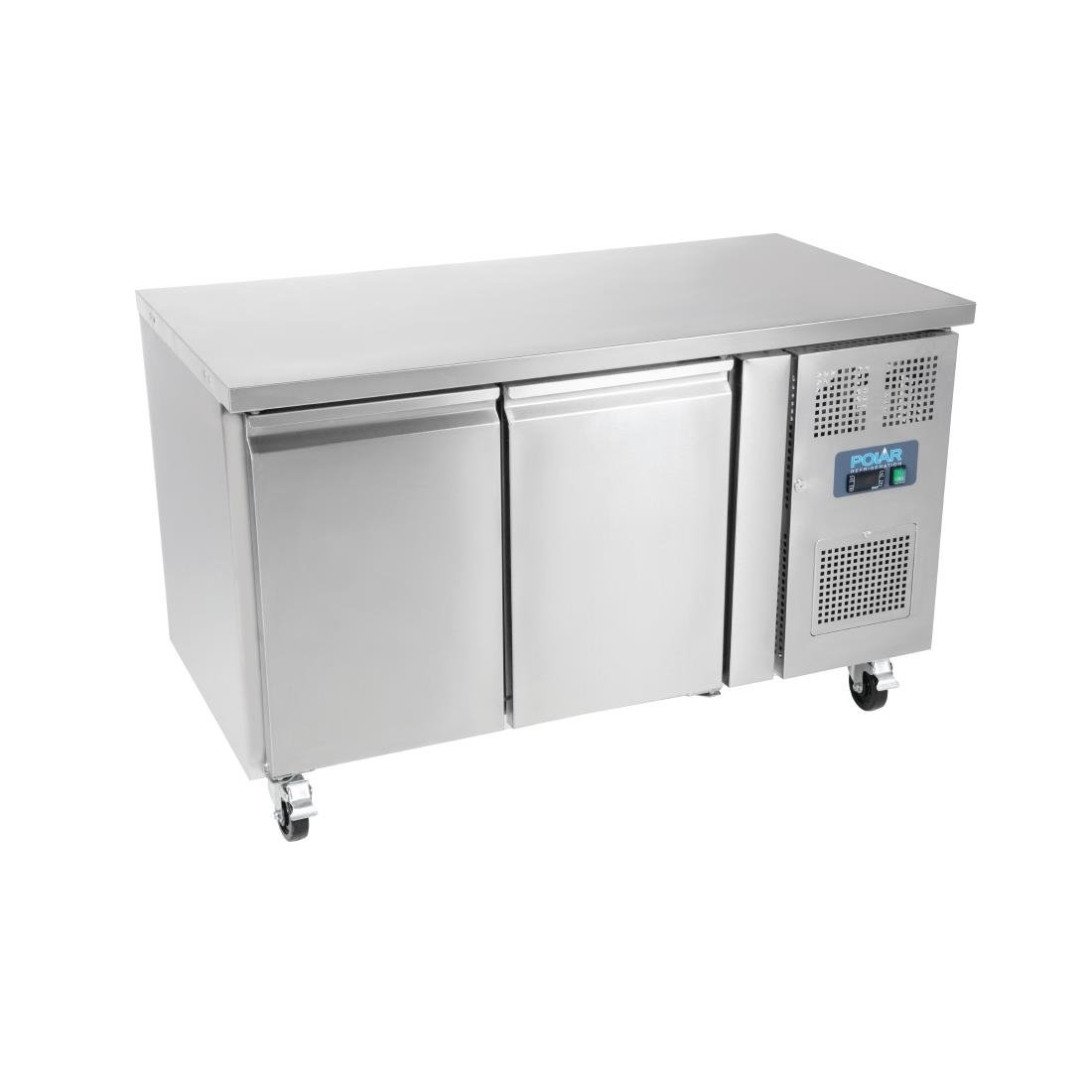 Polar U-Series 2 Door Counter Fridge 282Ltr