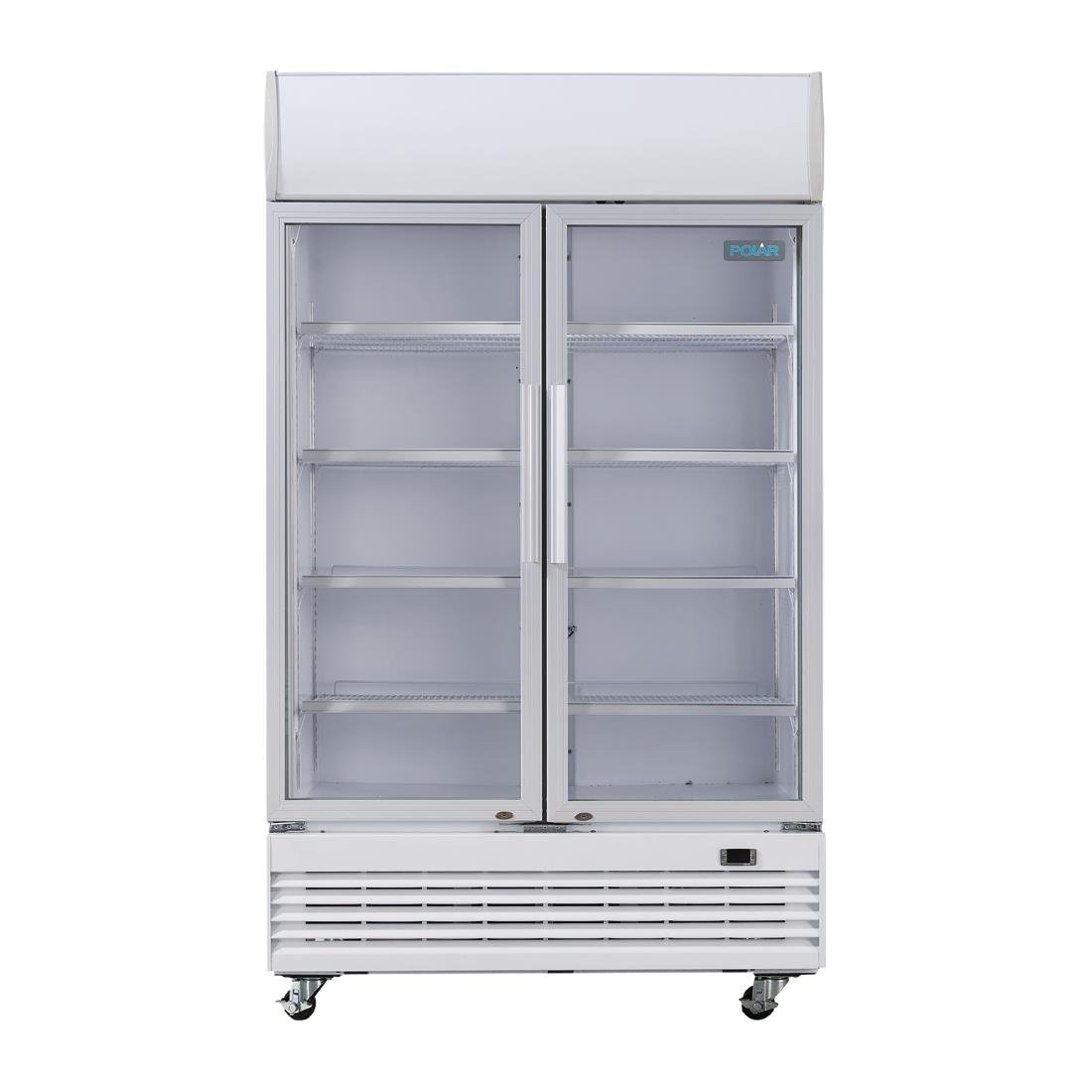 Polar G-Series Hinged Door Upright Display Cooler with Light Box 950Ltr