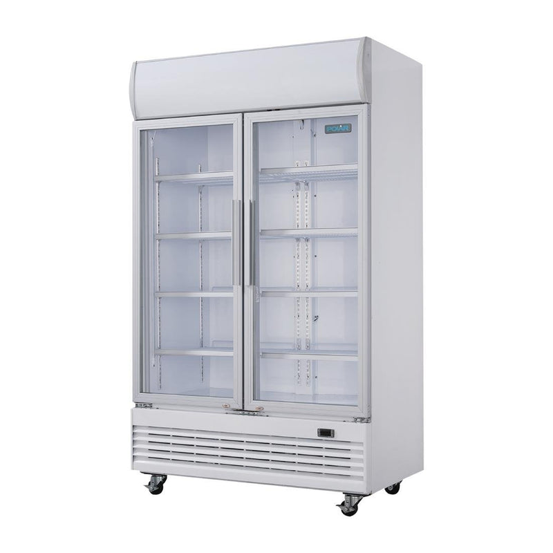 Polar G-Series Hinged Door Upright Display Cooler with Light Box 950Ltr