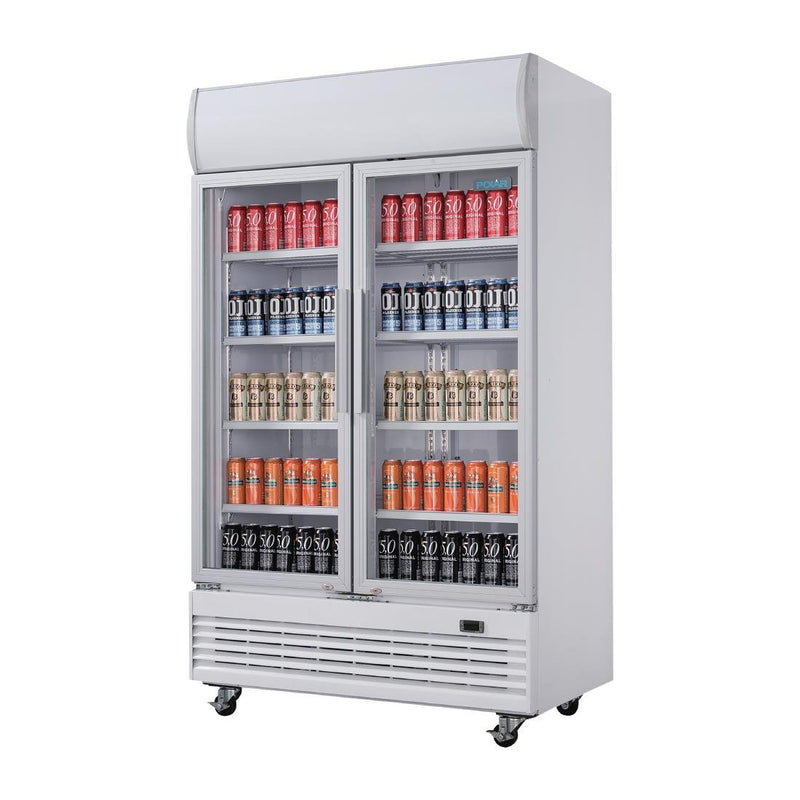 Polar G-Series Hinged Door Upright Display Cooler with Light Box 950Ltr