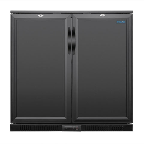 Polar G-series 850mm Double Door Back Bar Cooler Solid Door 198 Ltr