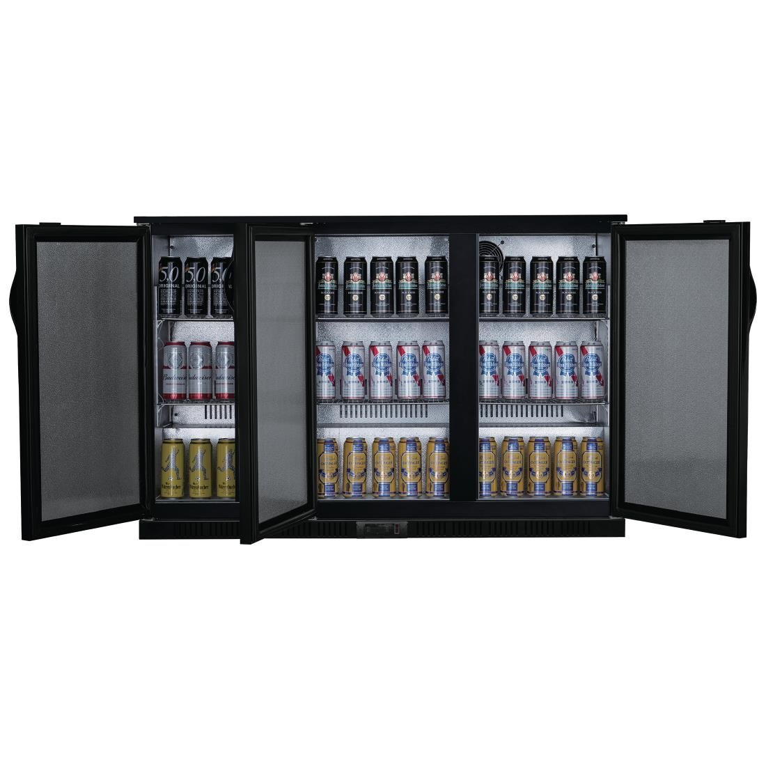 Polar G-series 850mm Triple Door Back Bar Cooler Solid Door 320 Ltr