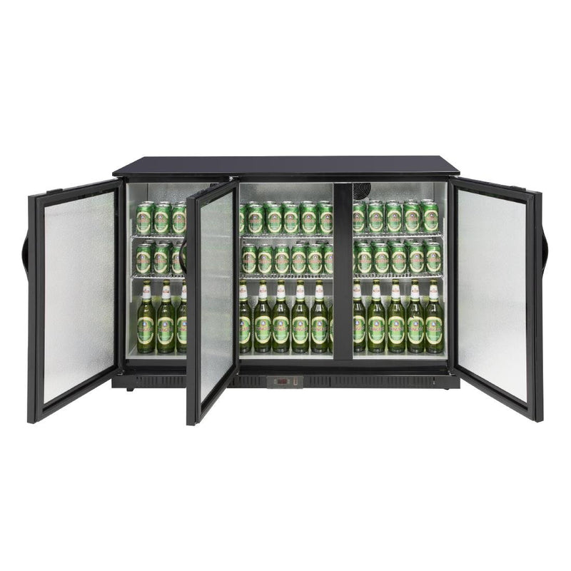 Polar G-series 850mm Triple Door Back Bar Cooler Solid Door 320 Ltr