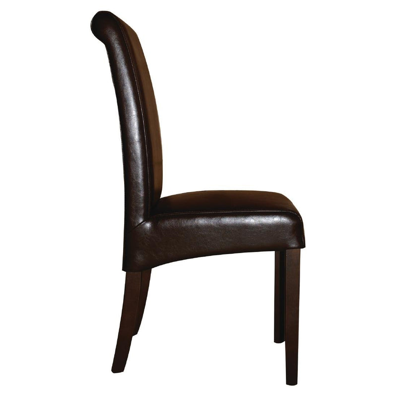 Bolero Curved Back Leather Chairs (Pack of 2)