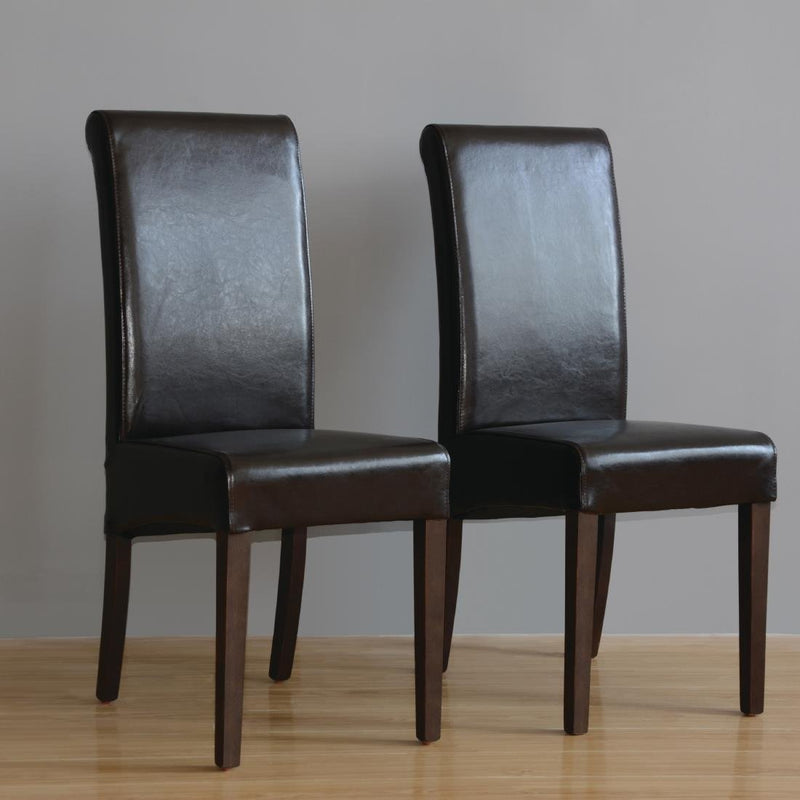 Bolero Curved Back Leather Chairs (Pack of 2)