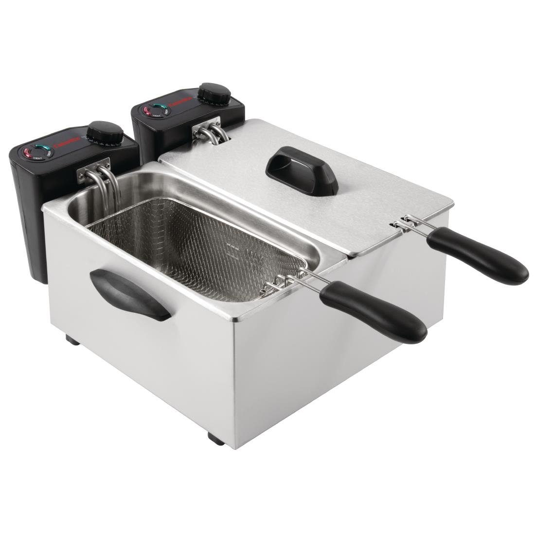 Caterlite Light Duty Twin Tank Twin Basket Countertop Fryer 2x 3.5Ltr