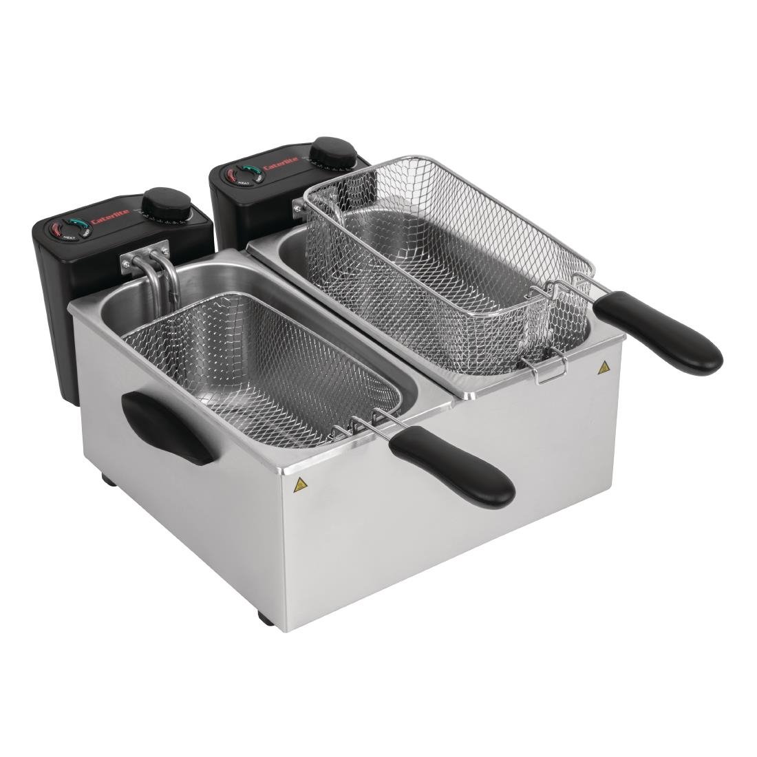 Caterlite Light Duty Twin Tank Twin Basket Countertop Fryer 2x 3.5Ltr