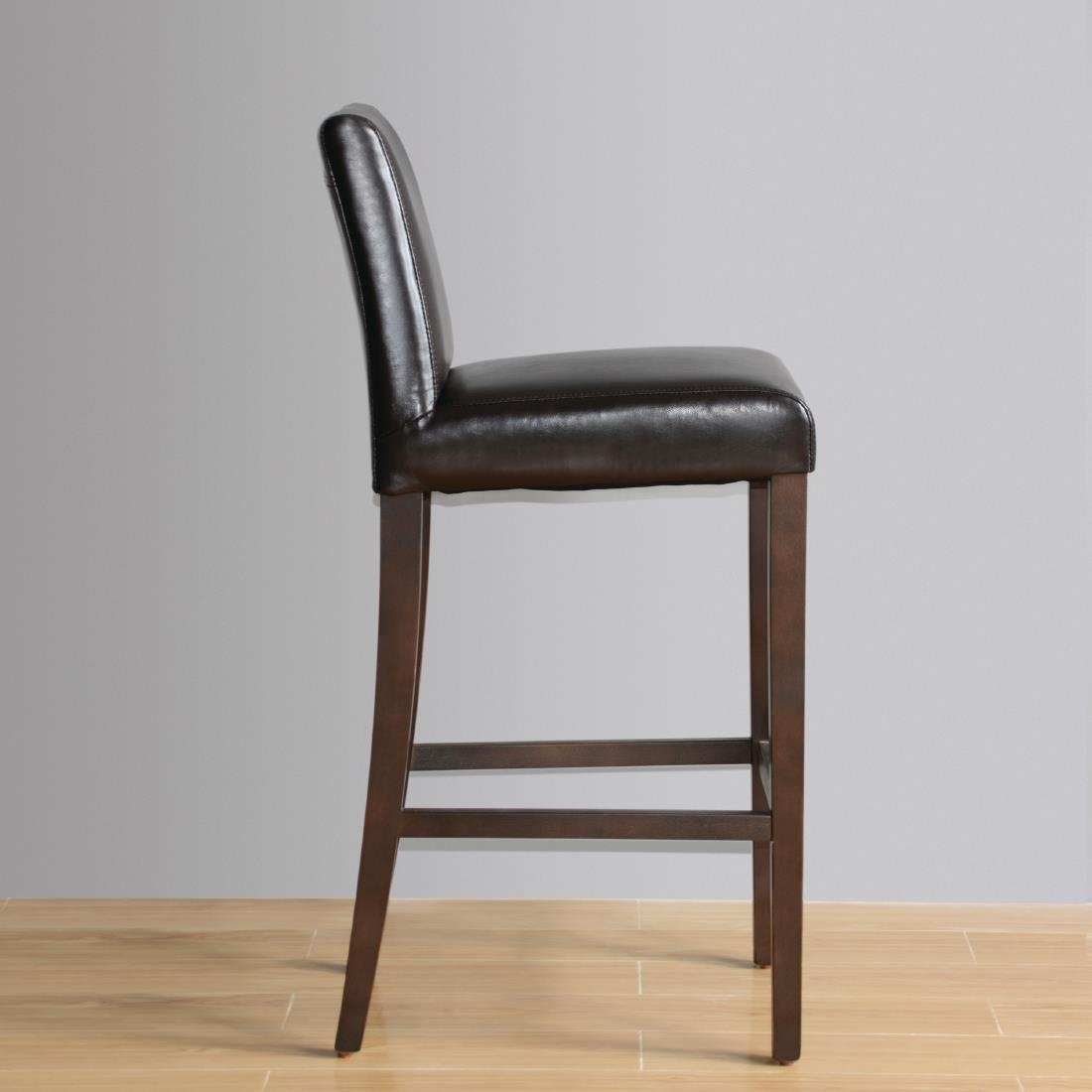 Bolero Black Faux Leather Wooden Bar Stool