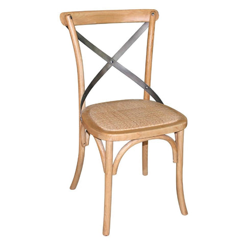 Bolero Natural Wooden Dining Chairs with Backrest (Pack of 2)